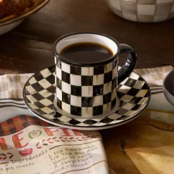 Courtly Check Espresso Cup & Saucer, Set of 2