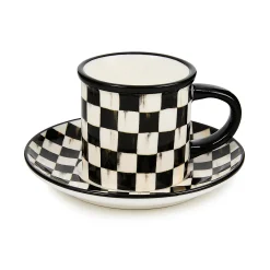 Courtly Check Espresso Cup & Saucer, Set of 2