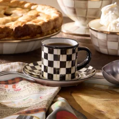Courtly Check Espresso Cup & Saucer, Set of 2