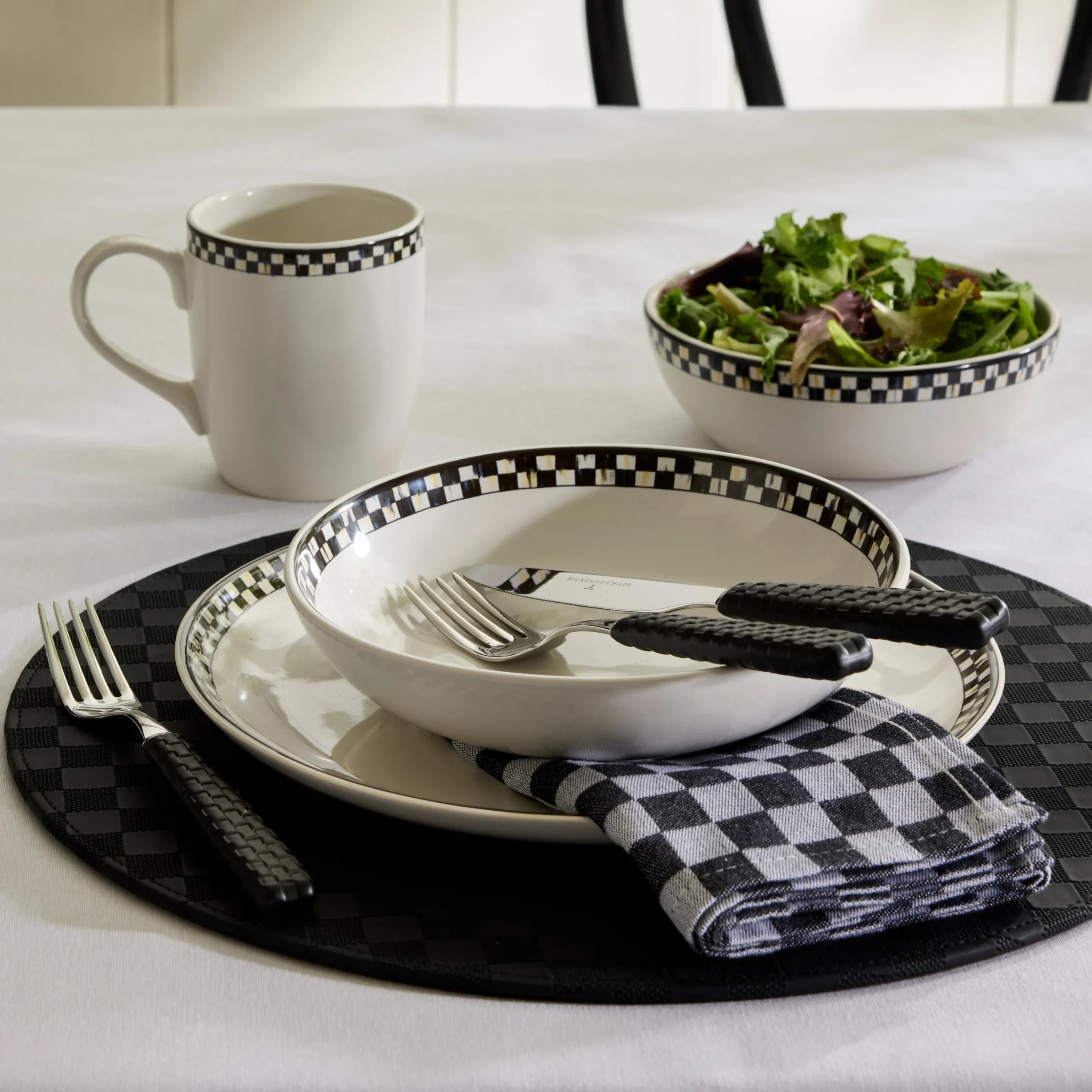 Courtly Check Everyday Dinner Plates, Set of 4