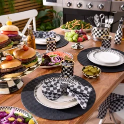 Courtly Check Everyday Lunch Plates, Set of 4