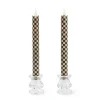 Courtly Check Flameless Dinner Candles, Set of 2