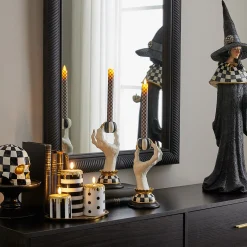 Courtly Check Flameless Dinner Candles, Set of 2