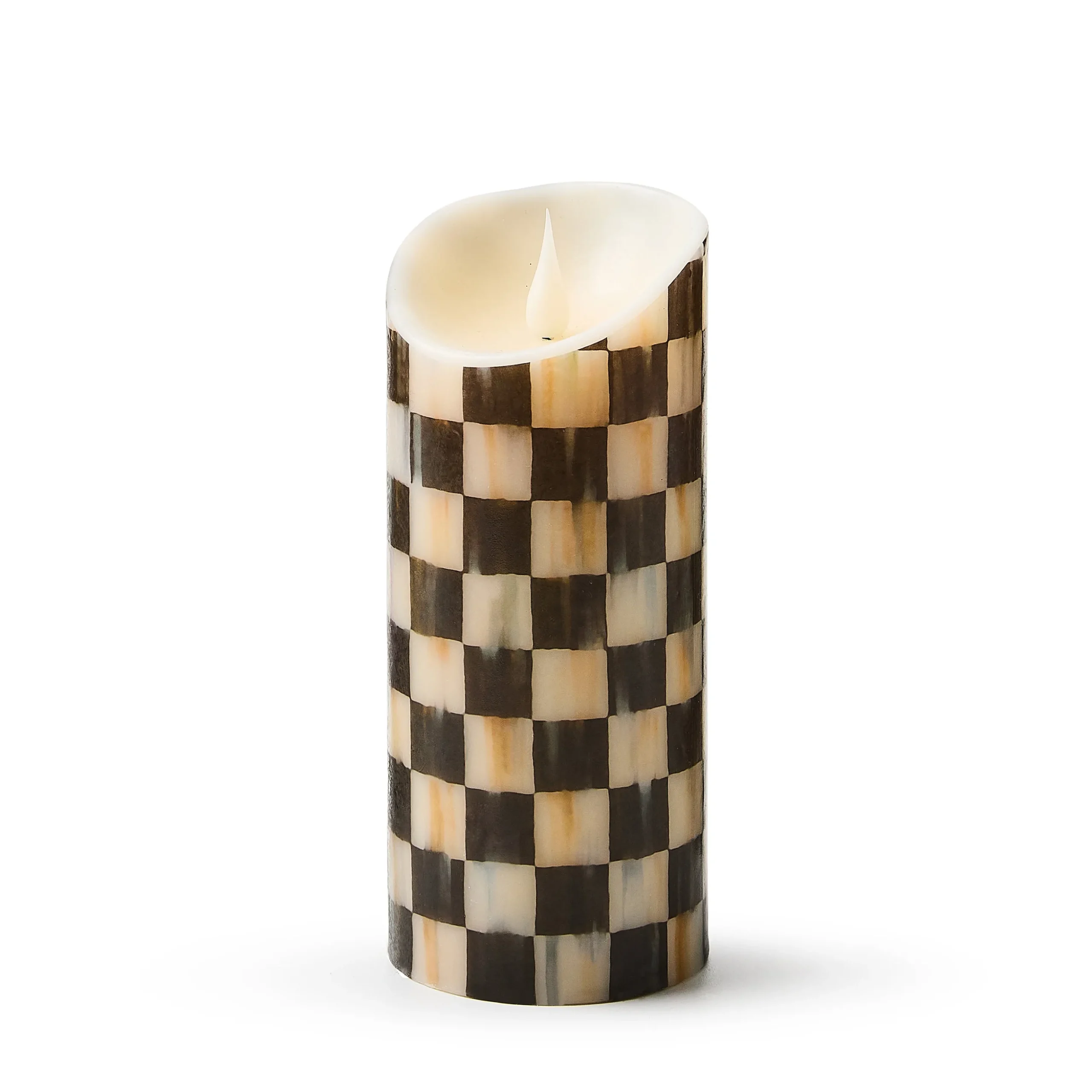 Courtly Check Flameless 7" Pillar Candle