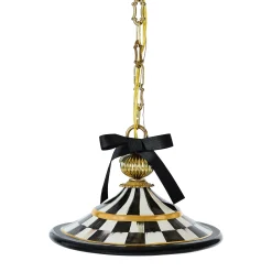 Courtly Check Flared Ceramic Pendant Lamp