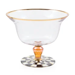 Courtly Check Glass Pedestal Bowl