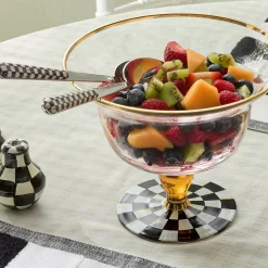 Courtly Check Glass Pedestal Bowl