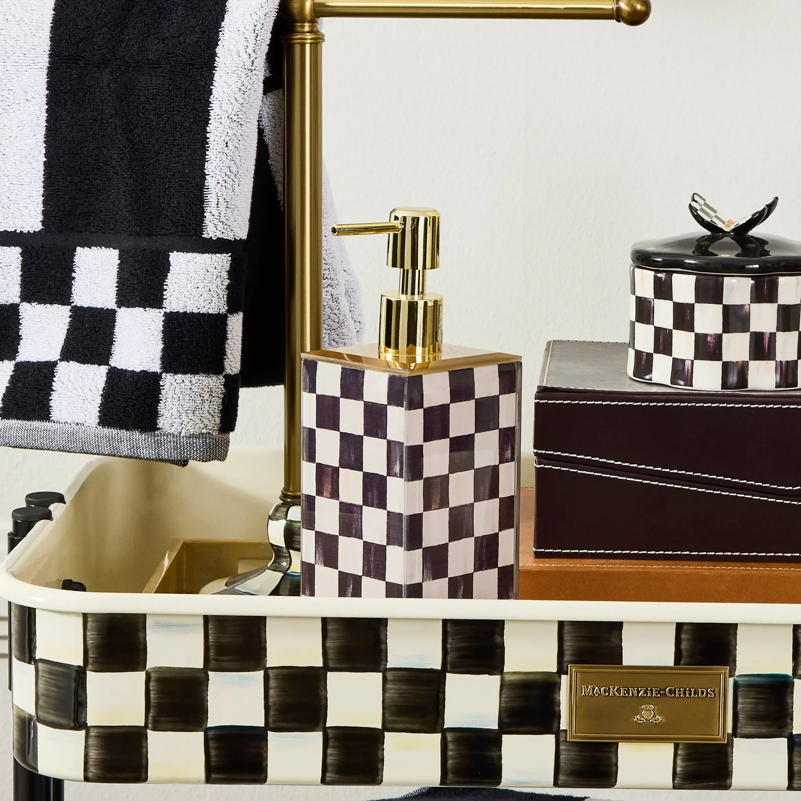 Courtly Check Glass Soap Pump