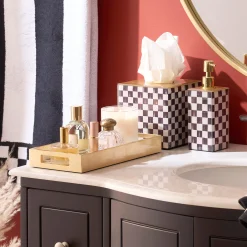 Courtly Check Glass Vanity Tray