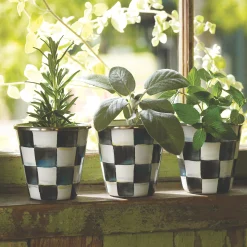 Courtly Check Herb Pots, Set of 3
