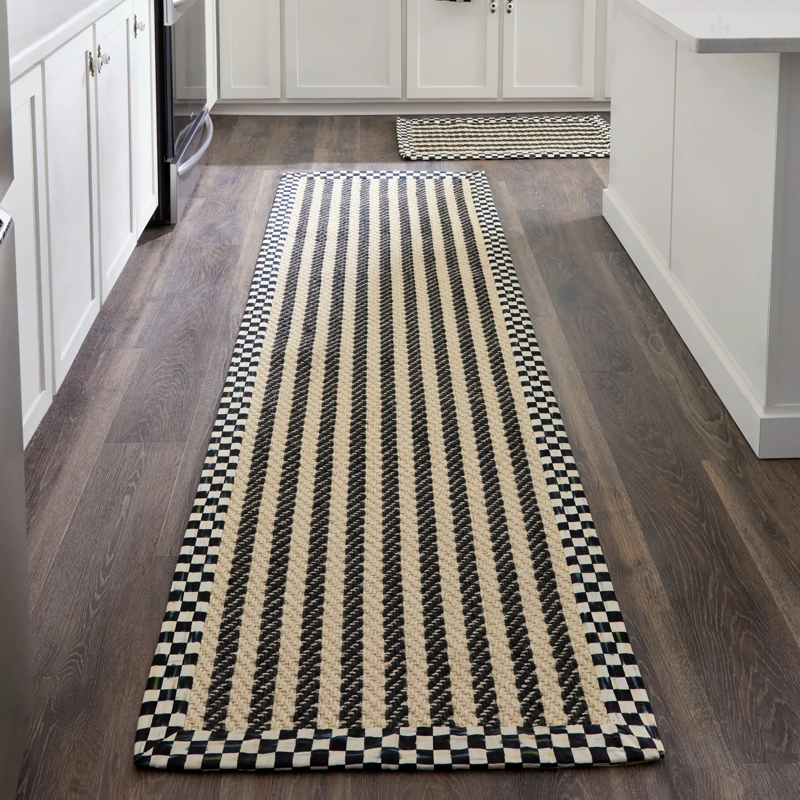 Courtly Check Herringbone Stripe 2'6" x 9' Sisal Runner