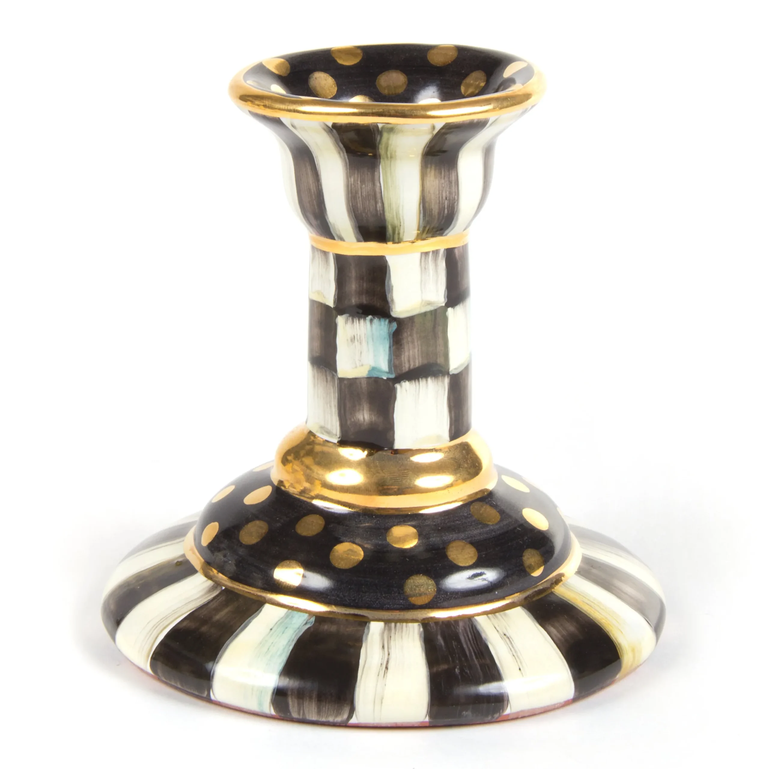 Courtly Check Large Ceramic Candlestick