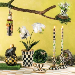 Courtly Check Large Ceramic Candlestick