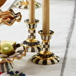 Courtly Check Large Ceramic Candlestick