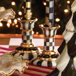 Courtly Check Large Ceramic Candlestick