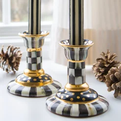 Courtly Check Large Ceramic Candlestick