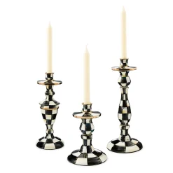 Courtly Check Large Enamel Candlestick