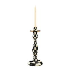 Courtly Check Large Enamel Candlestick