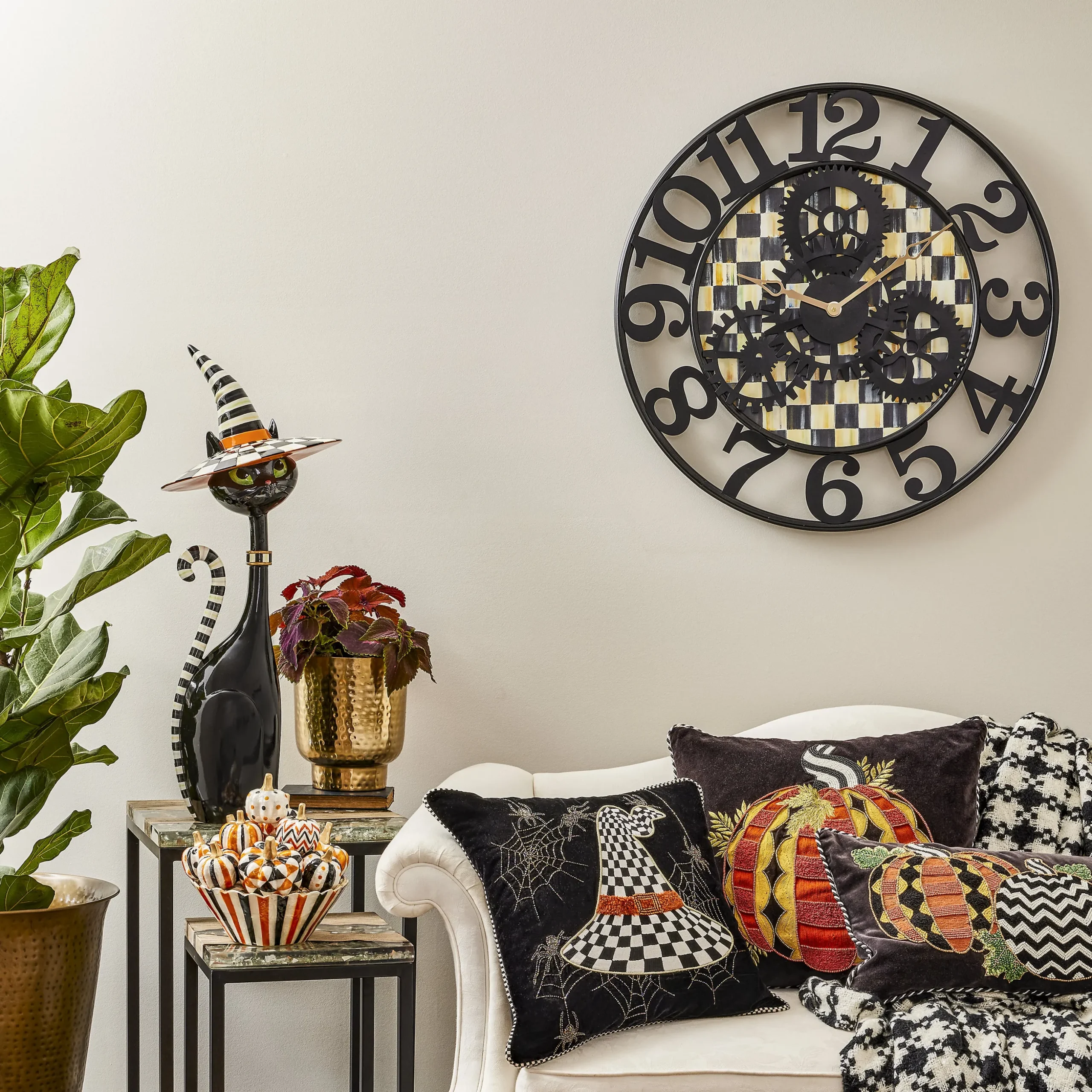 Courtly Check Large Farmhouse Wall Clock