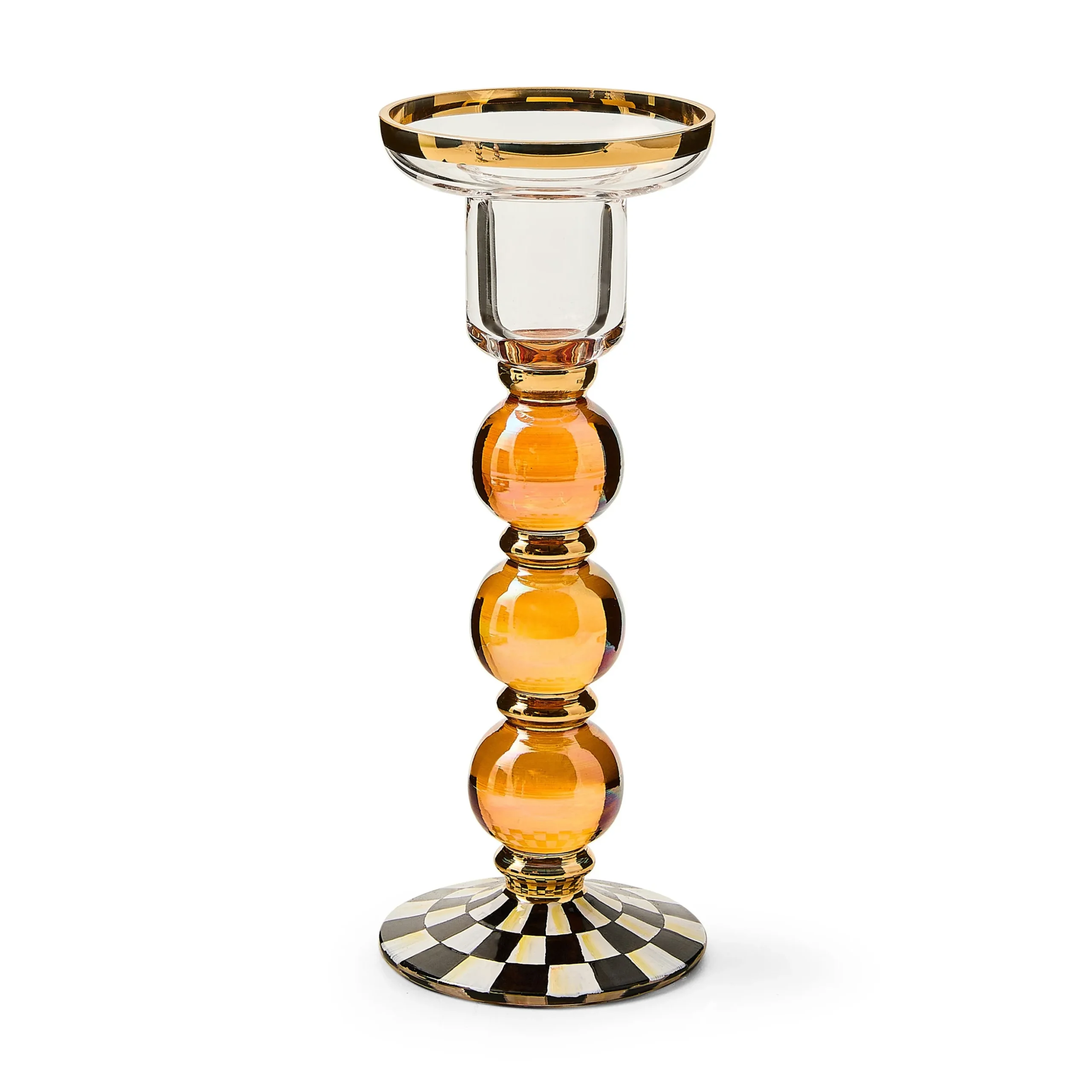 Courtly Check Large Glass Candlestick