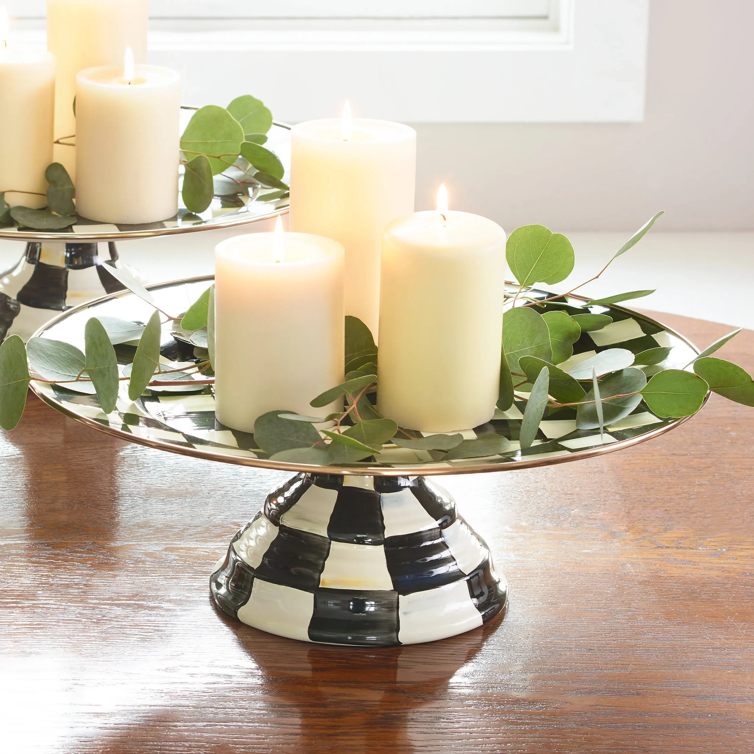 Courtly Check Large Pedestal Platter