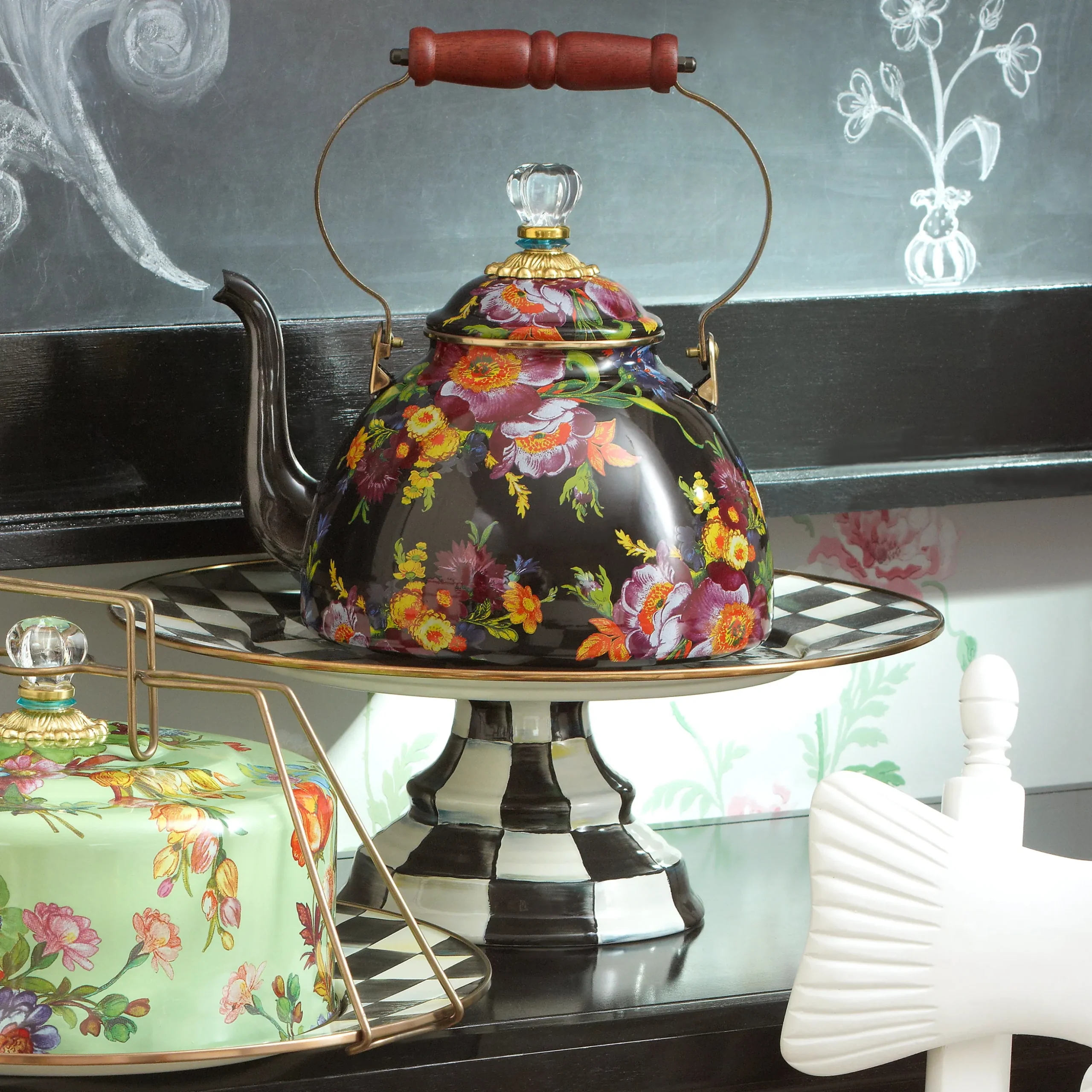 Courtly Check Large Pedestal Platter