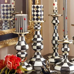 Courtly Check Large Pillar Candlestick