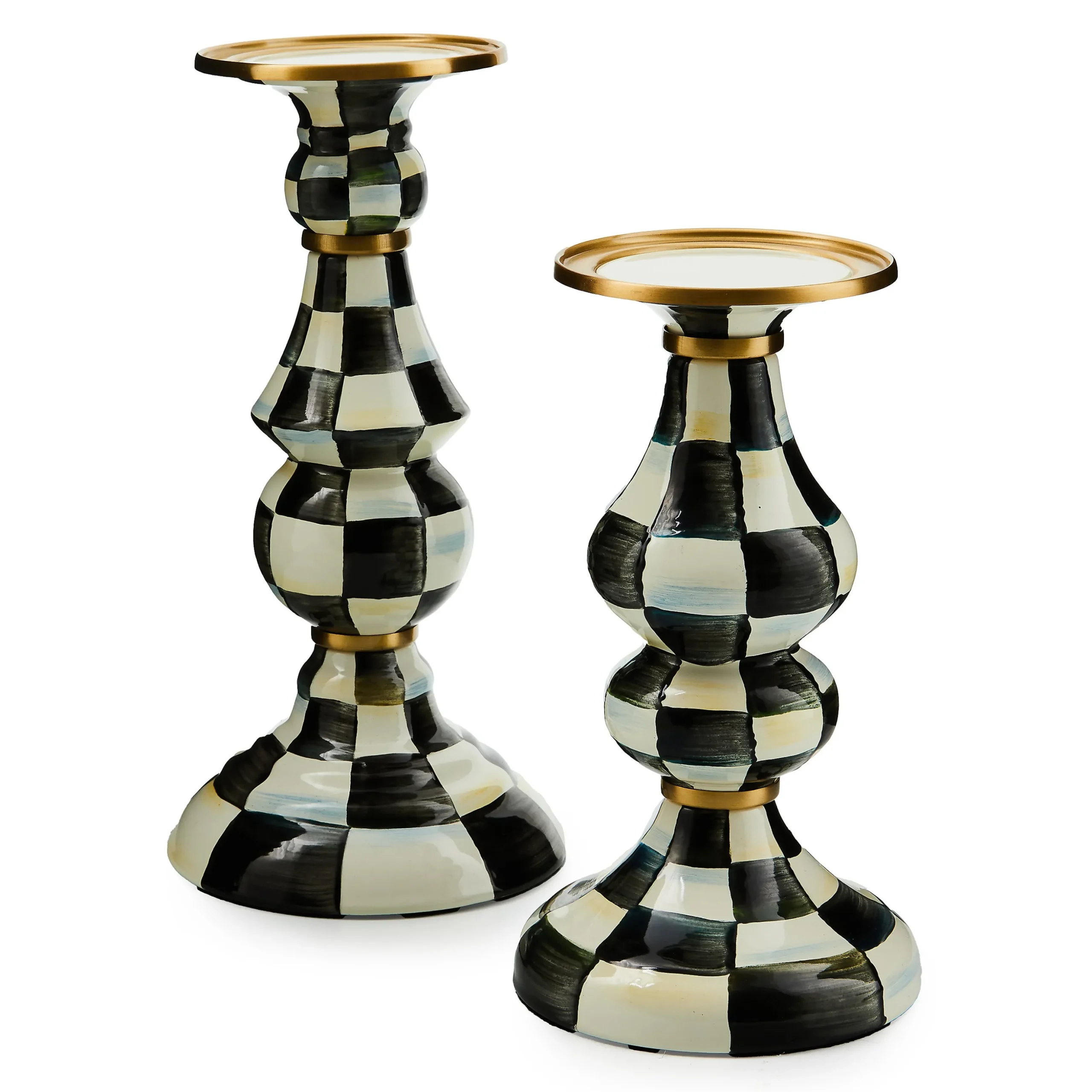 Courtly Check Large Pillar Candlestick