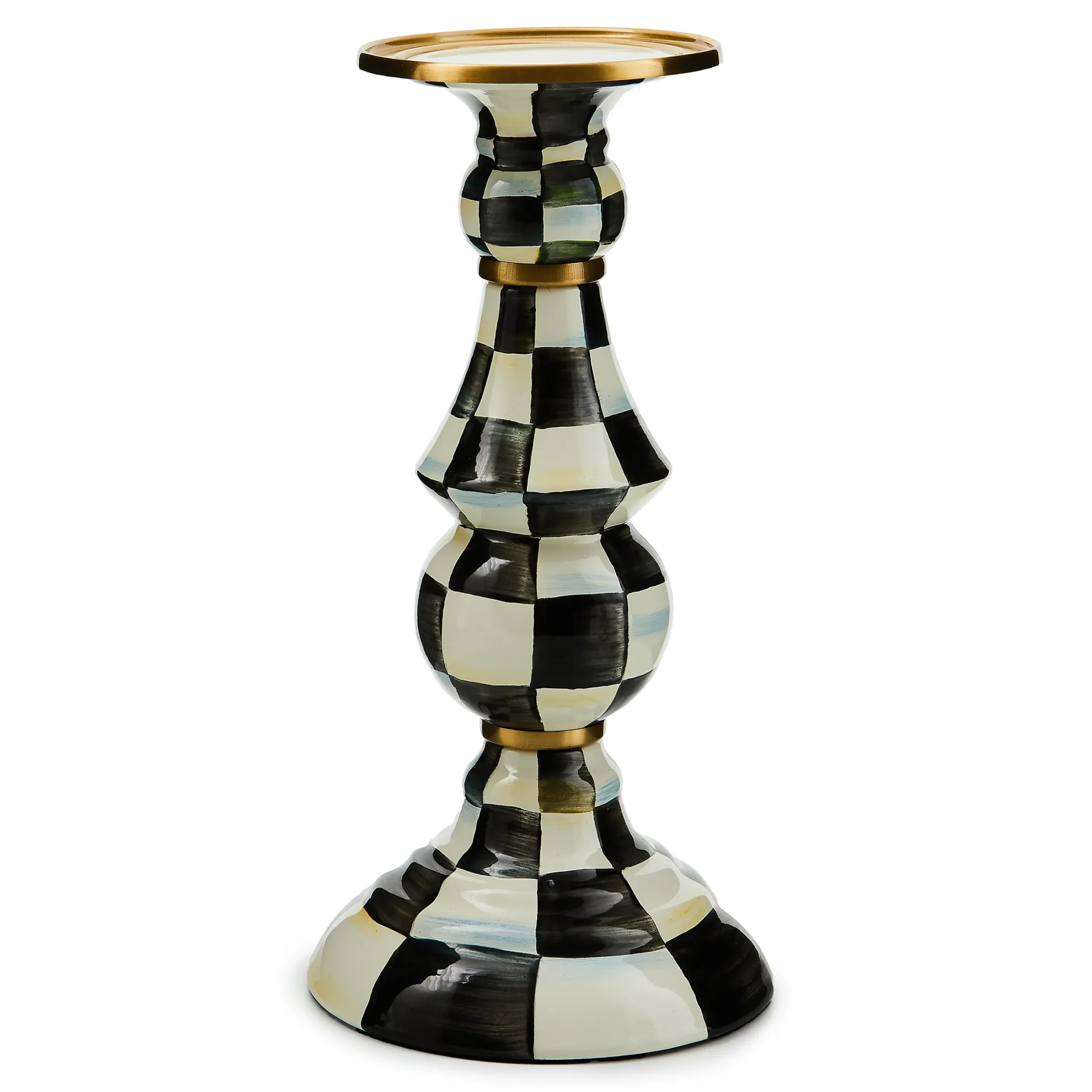 Courtly Check Large Pillar Candlestick