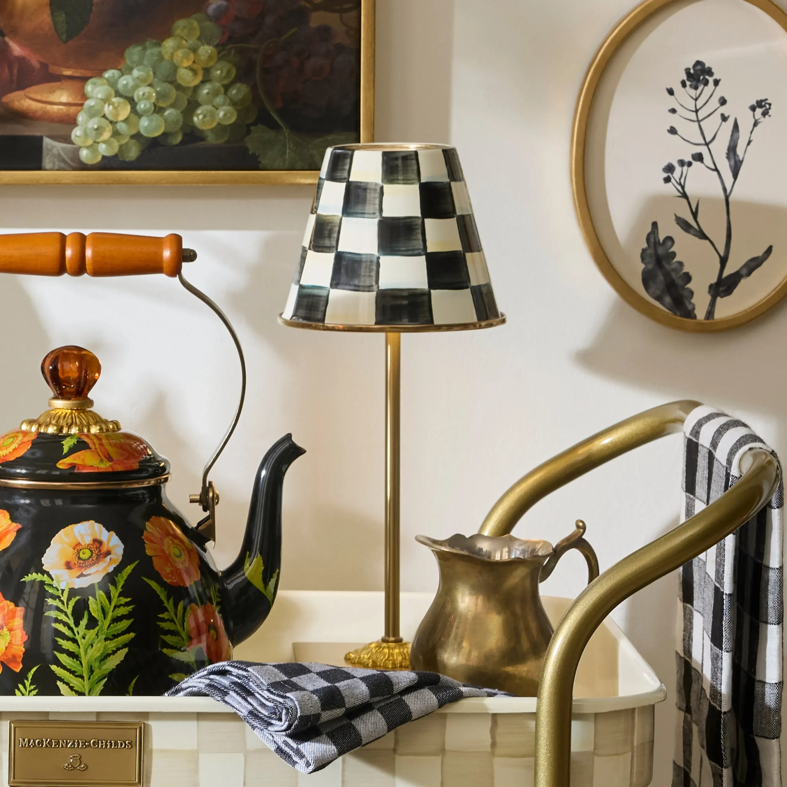 Courtly Check LED Rechargeable Cafe Table Lamp