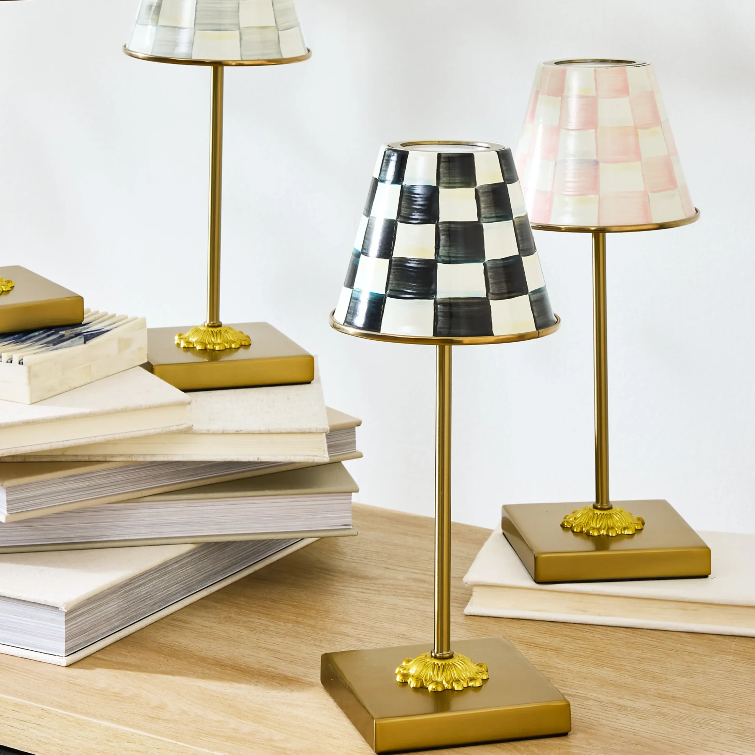 Courtly Check LED Rechargeable Cafe Table Lamp