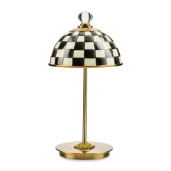 Courtly Check LED Rechargeable Dome Table Lamp