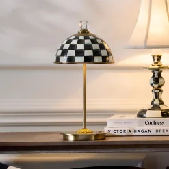 Courtly Check LED Rechargeable Dome Table Lamp
