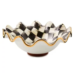 Courtly Check Medium Ceramic Fluted Serving Bowl