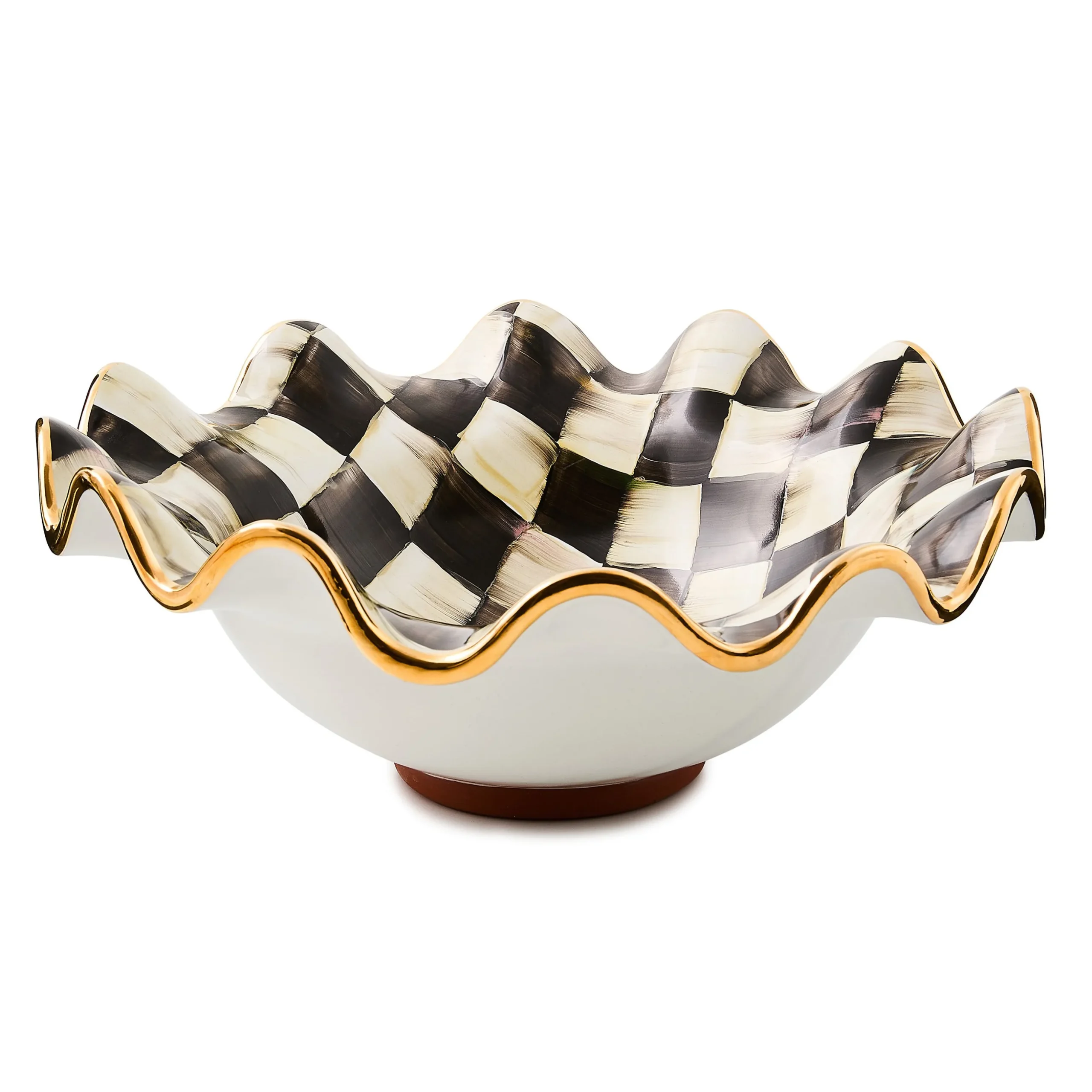 Courtly Check Medium Ceramic Fluted Serving Bowl