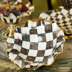 Courtly Check Medium Ceramic Fluted Serving Bowl
