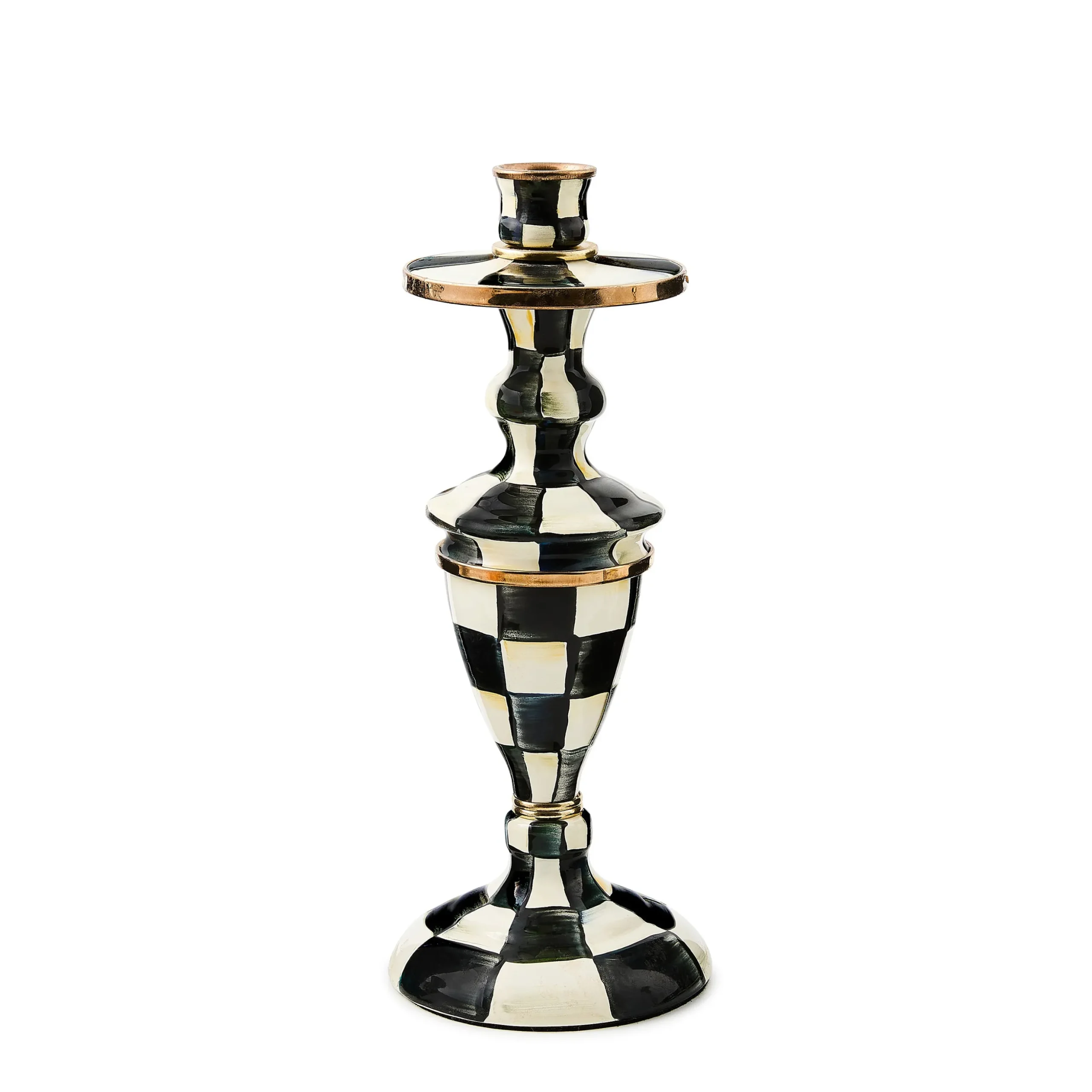 Courtly Check Medium Enamel Candlestick