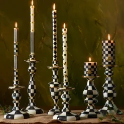 Courtly Check Medium Enamel Candlestick