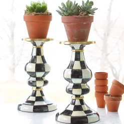 Courtly Check Medium Pillar Candlestick