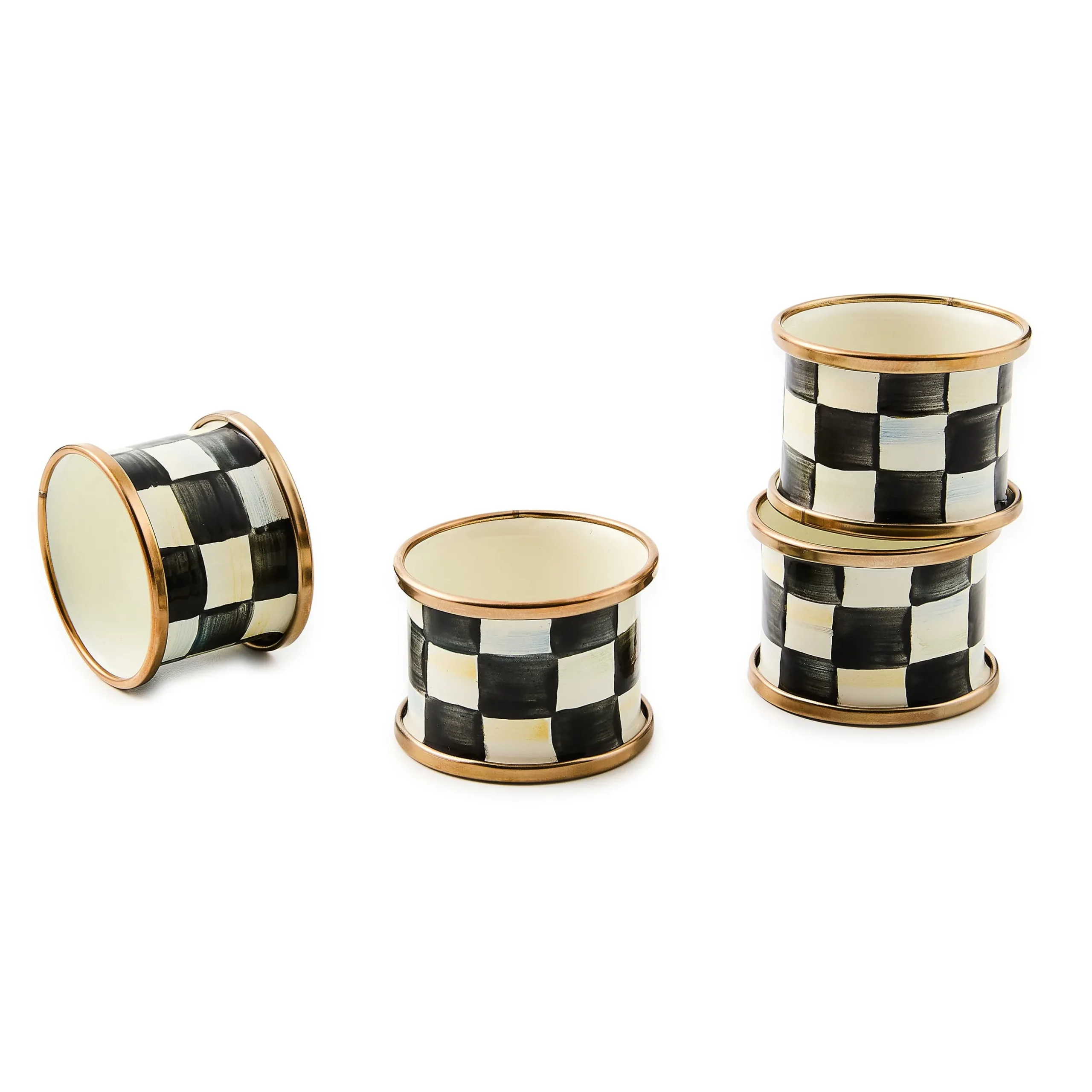 Courtly Check Napkin Rings, Set of 4