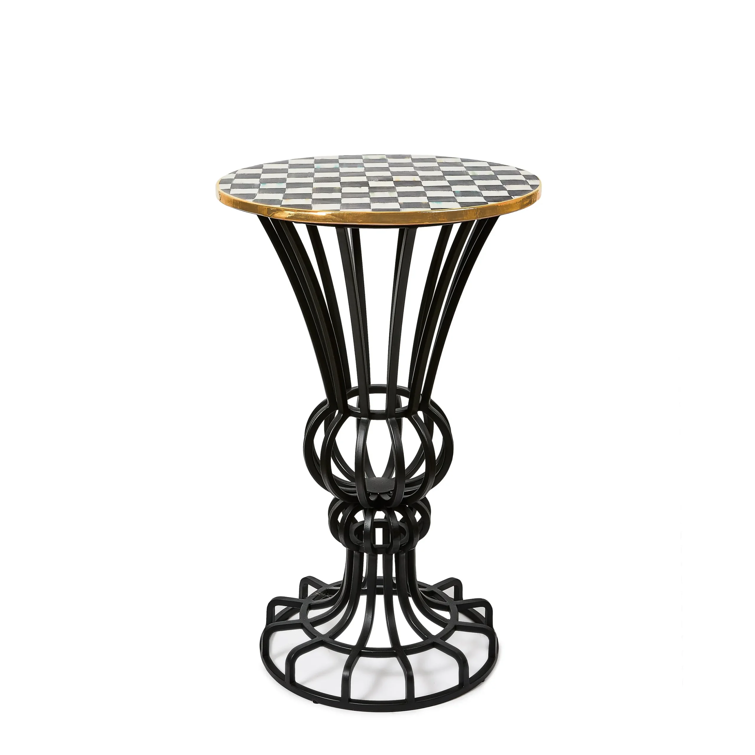 Courtly Check Pedestal Accent Table