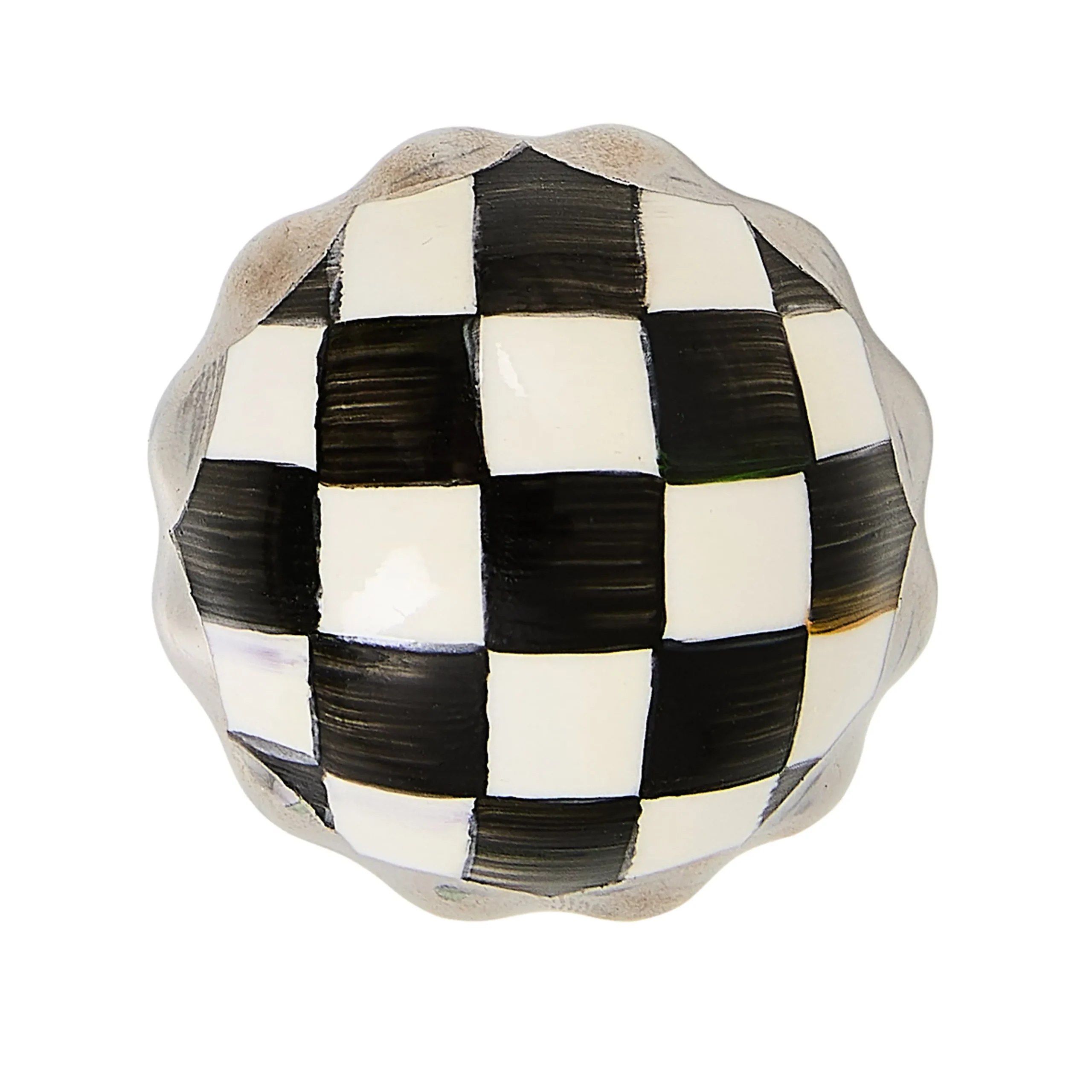 Courtly Check Petit Four Platinum Round Knob
