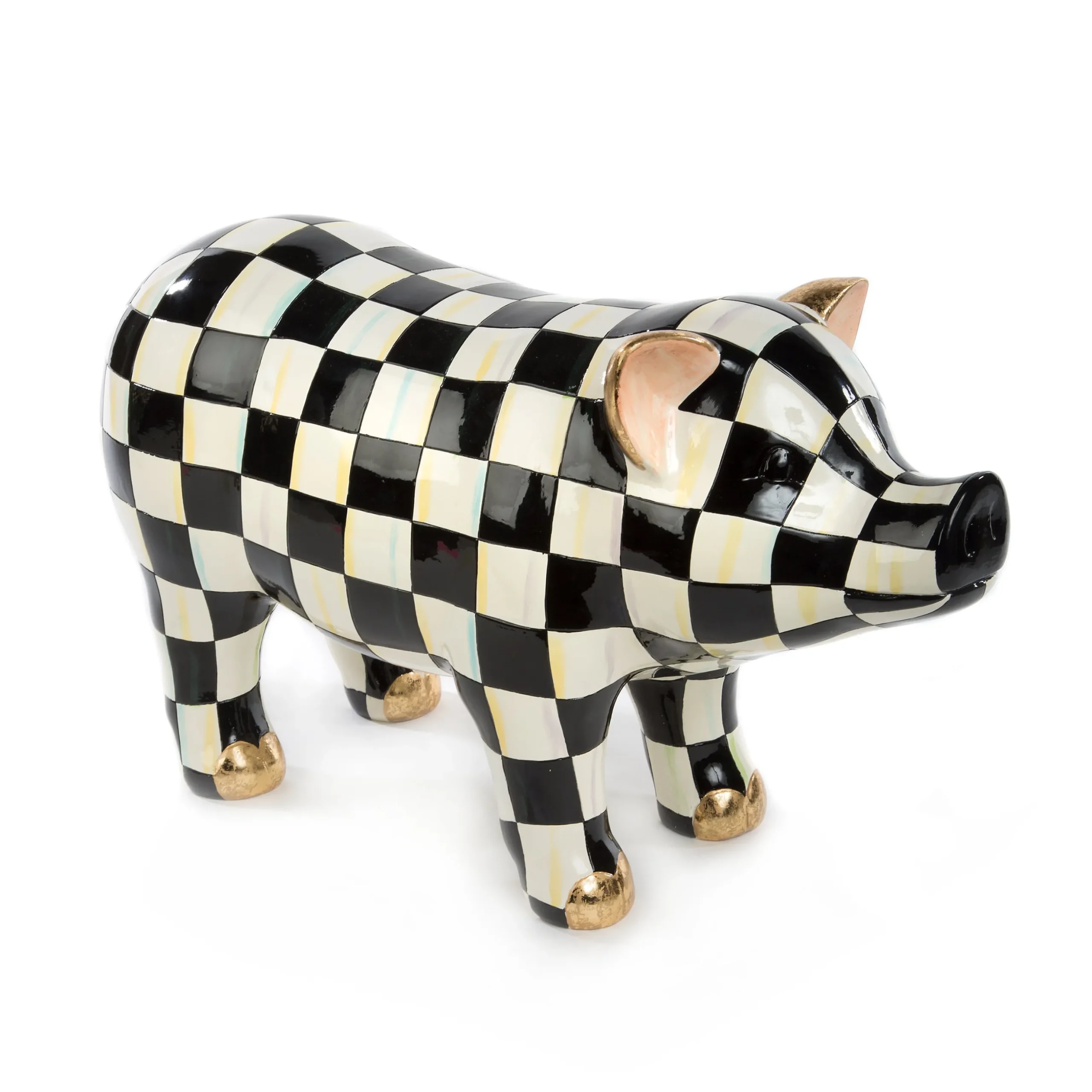 Courtly Check Pig Figurine