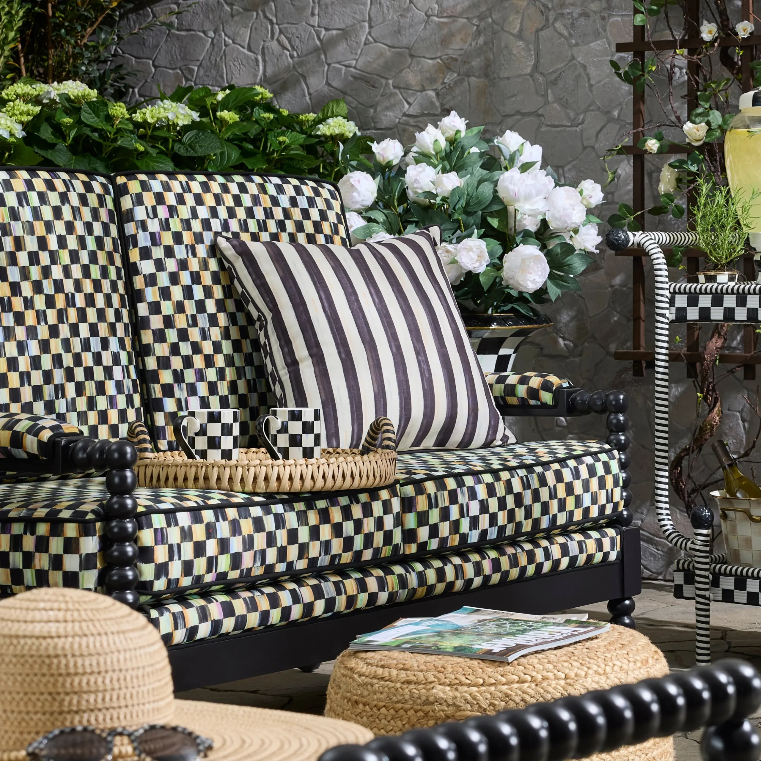 Courtly Check Printed Outdoor Pillow
