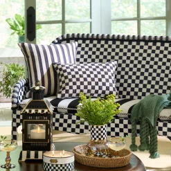 Courtly Check Printed Outdoor Lumbar Pillow
