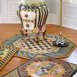 Courtly Check Purple & Green 5' Octagon Rug