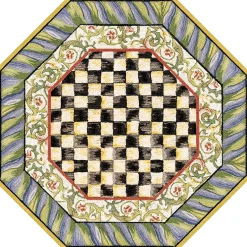 Courtly Check Purple & Green 6' Octagon Washable Rug