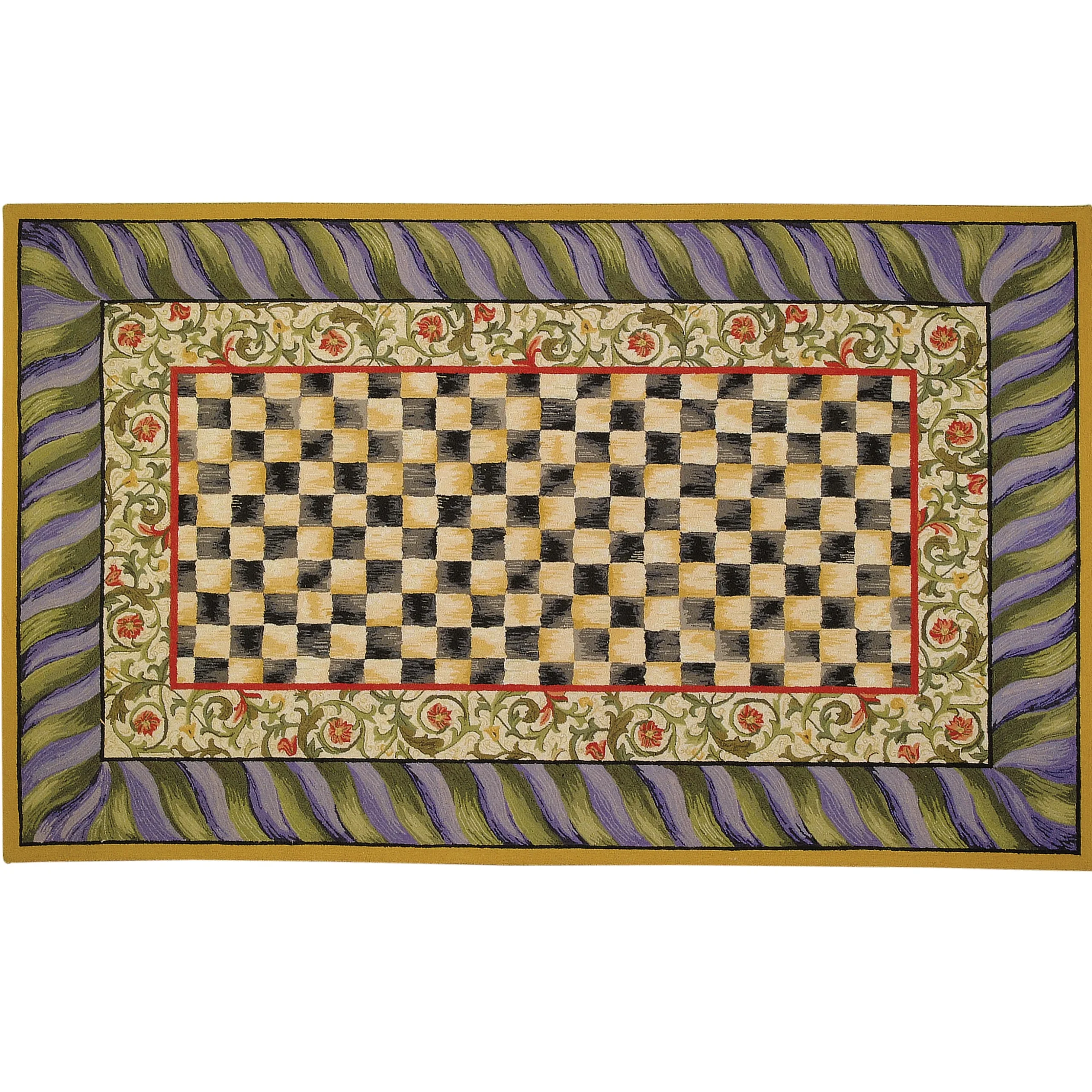 Courtly Check Purple & Green 9' x 12' Rug
