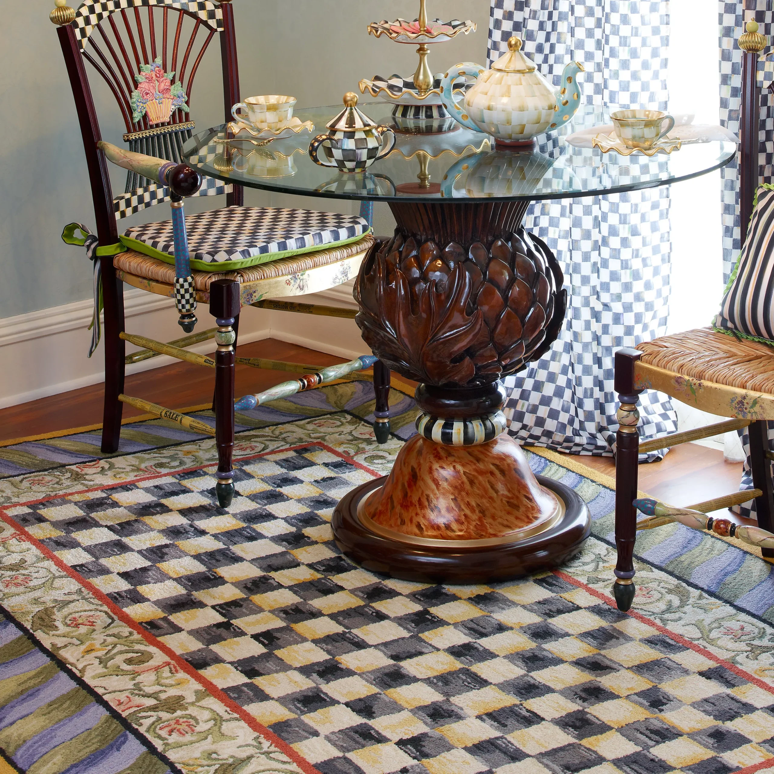 Courtly Check Purple & Green 5' x 8' Rug