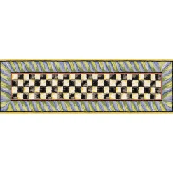 Courtly Check Purple & Green 2'6" x 8' Washable Runner